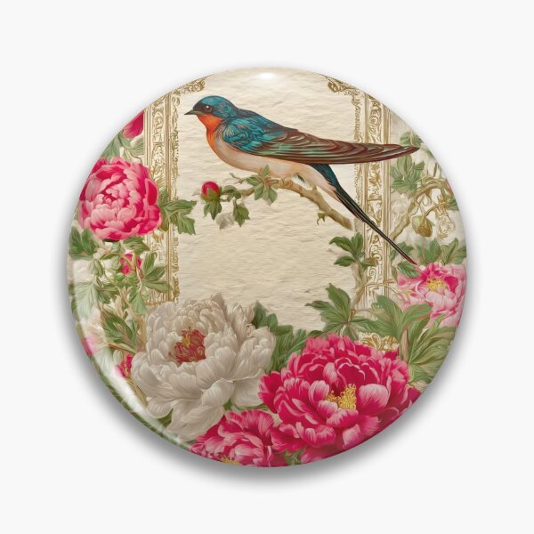 Item preview, Barn Swallow with Peonies Print designed and sold by CMooreWorx.