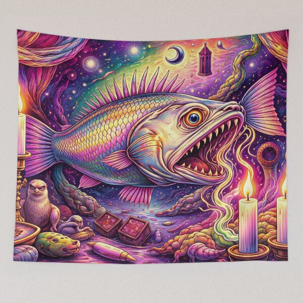 Item preview, Colorful Fish in Cosmic Scene designed and sold by cuprum.