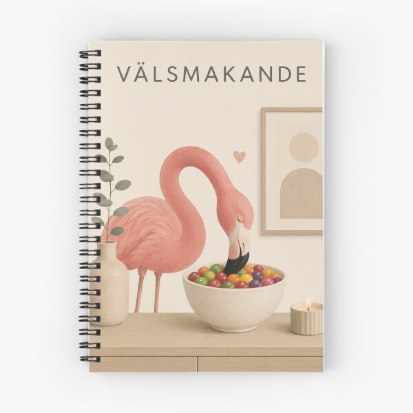 Item preview, Hygge Flamingo & Skittles "DELICIOUS" Portrait designed and sold by NickWhittleArt.