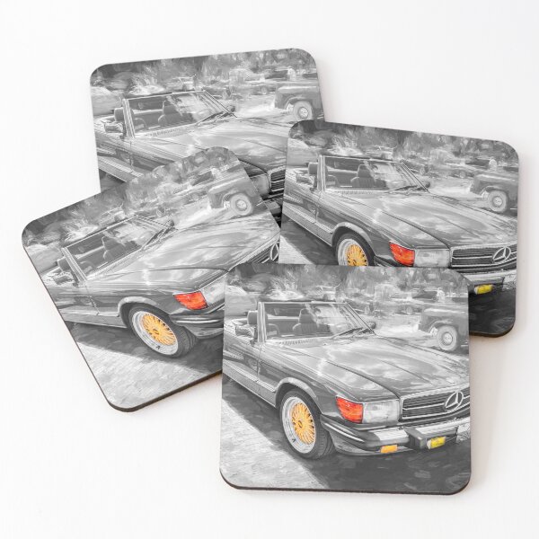 Item preview,  Classic Red Mercedes 560SL R107 Convertible Art Print designed and sold by RichFrancoCars.