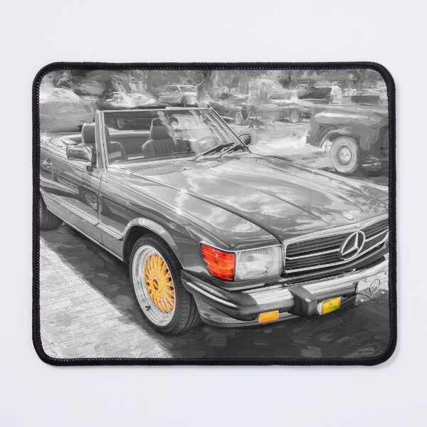 Item preview,  Classic Red Mercedes 560SL R107 Convertible Art Print designed and sold by RichFrancoCars.