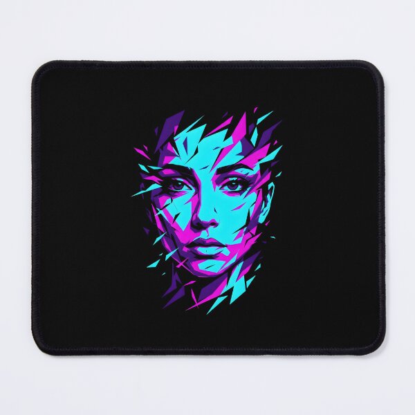 Item preview, Fragmented Neon Female Portrait designed and sold by MarCinu Art.
