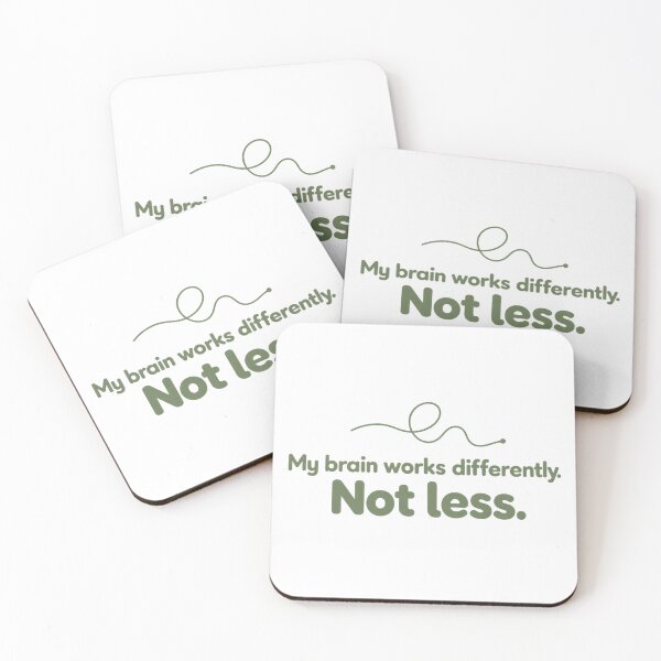 Item preview, ADHD My Brain Works Differently Not Less Neurodivergent Quote designed and sold by NichePrintLab.