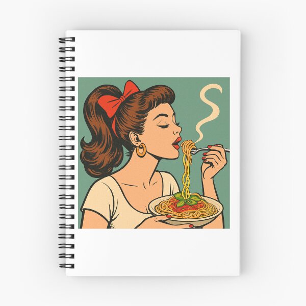 Item preview, Vintage Pop Art Woman Eating Spaghetti designed and sold by Vision Crafted.
