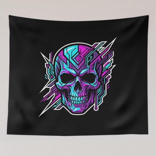 Item preview, Neon Circuit Board Skull designed and sold by MarCinu Art.
