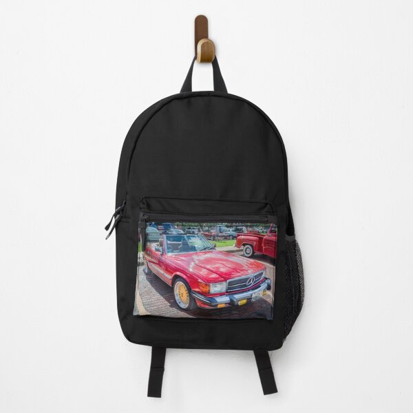 Item preview, Classic Red Mercedes 560SL R107 Convertible Art Print designed and sold by RichFrancoCars.