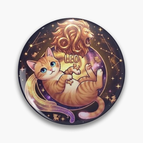 Item preview, Cute Leo Zodiac Cat Space Galaxy Stars Astrology designed and sold by PetalsPaws.