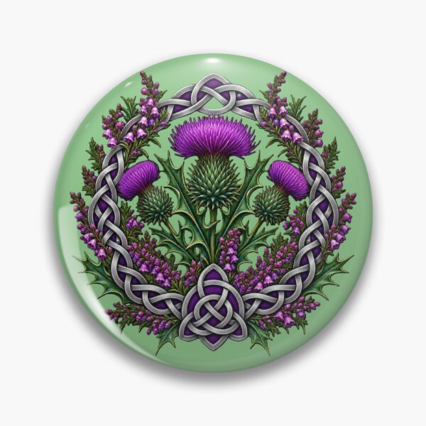 Item preview, Thistle & Heather Celtic Knot Wreath designed and sold by Wanda Case.