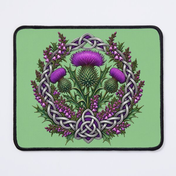 Item preview, Thistle & Heather Celtic Knot Wreath designed and sold by Wanda Case.