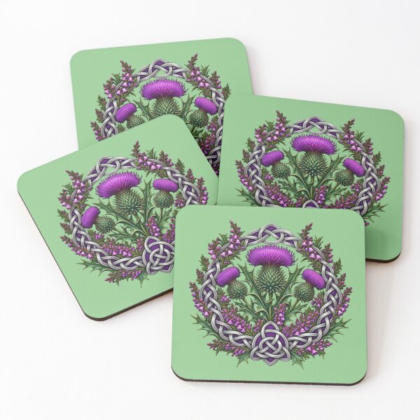 Item preview, Thistle & Heather Celtic Knot Wreath designed and sold by Wanda Case.
