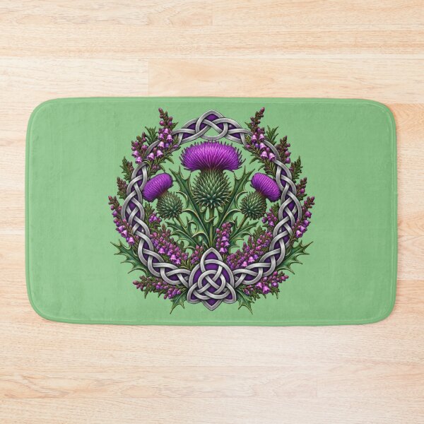 Item preview, Thistle & Heather Celtic Knot Wreath designed and sold by Wanda Case.