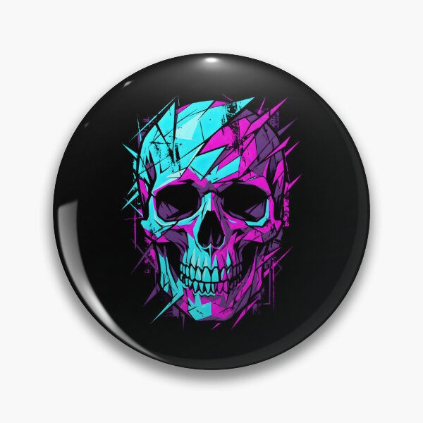 Item preview, Shattered Neon Cyber Skull designed and sold by MarCinu Art.