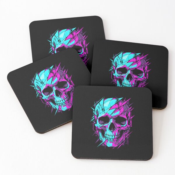 Item preview, Shattered Neon Cyber Skull designed and sold by MarCinu Art.