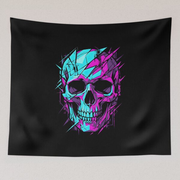 Item preview, Shattered Neon Cyber Skull designed and sold by MarCinu Art.
