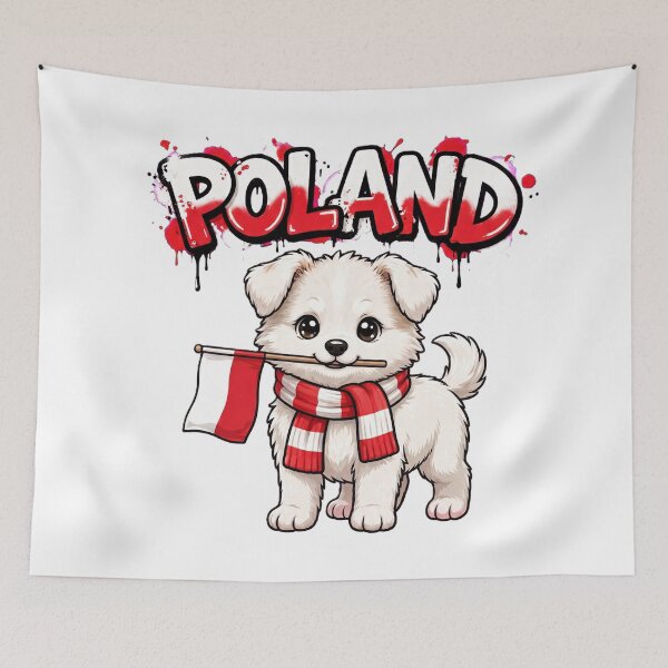 Item preview,  Poland Graffiti Husky Polish Flag Scarf designed and sold by Surviving Monday Club.
