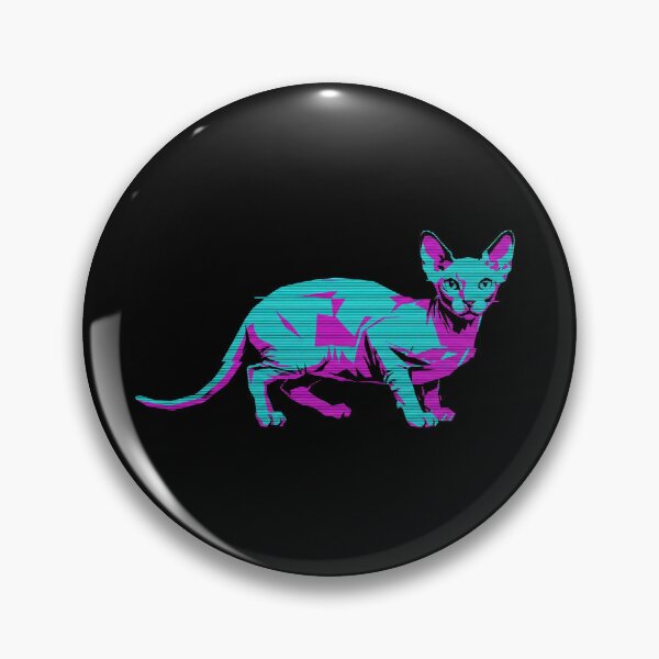 Item preview, Neon Glitch Sphynx Cat designed and sold by MarCinu Art.