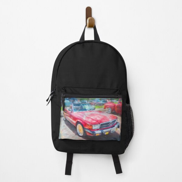 Item preview, Classic Red Mercedes 560SL R107 Convertible Art Print designed and sold by RichFrancoCars.