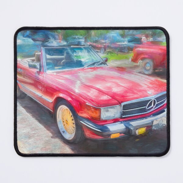 Item preview,  Classic Red Mercedes 560SL R107 Convertible Art Print designed and sold by RichFrancoCars.