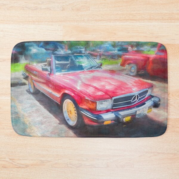 Item preview,  Classic Red Mercedes 560SL R107 Convertible Art Print designed and sold by RichFrancoCars.