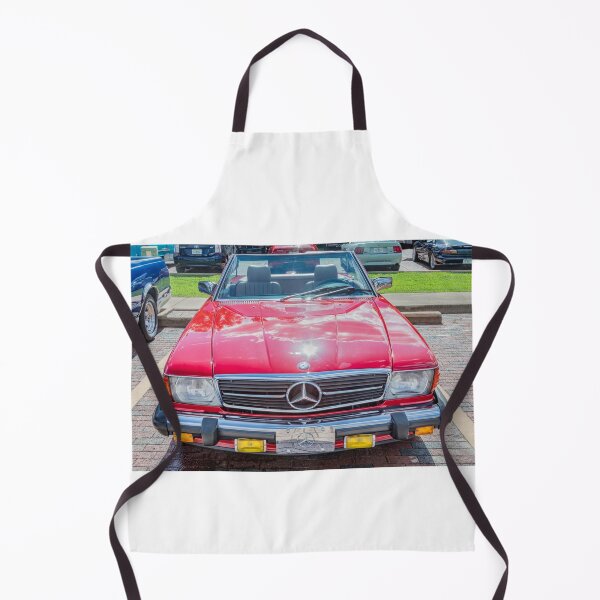 Item preview, Classic Red Mercedes 560SL R107 Convertible Art Print designed and sold by RichFrancoCars.