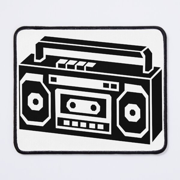 Item preview, Retro Boombox Geometric Black and White Design designed and sold by matybrak.