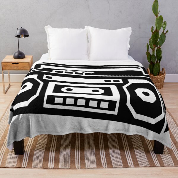 Item preview, Retro Boombox Geometric Black and White Design designed and sold by matybrak.