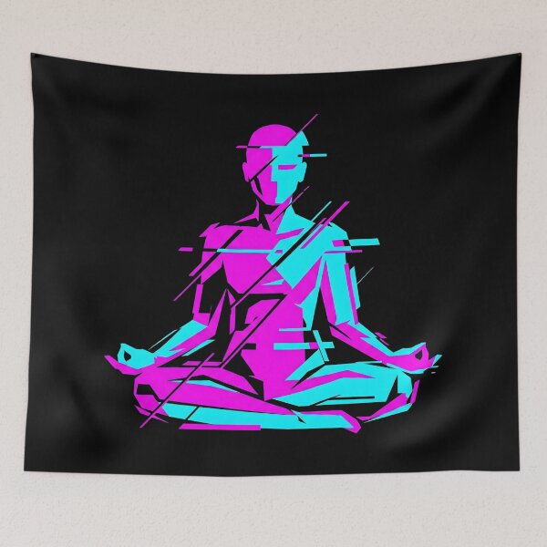 Item preview, Glitch Meditation Zen Yogi designed and sold by MarCinu Art.