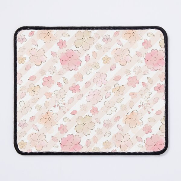 Item preview, Pastel Blossom Pattern on Diagonal Stripes designed and sold by NNhu.
