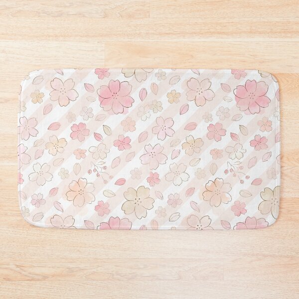 Item preview, Pastel Blossom Pattern on Diagonal Stripes designed and sold by NNhu.