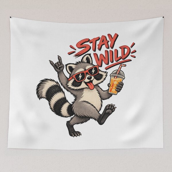 Item preview, Stay Wild Raccoon designed and sold by ChocoMellowCo.