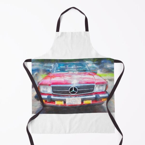 Item preview, Classic Red Mercedes 560SL R107 Convertible Art Print designed and sold by RichFrancoCars.