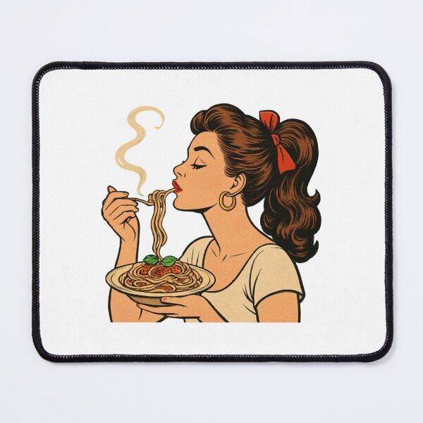 Item preview, Vintage Pop Art Woman Eating Spaghetti designed and sold by Vision Crafted.