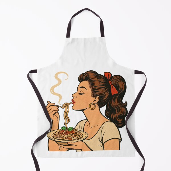 Item preview, Vintage Pop Art Woman Eating Spaghetti designed and sold by Vision Crafted.