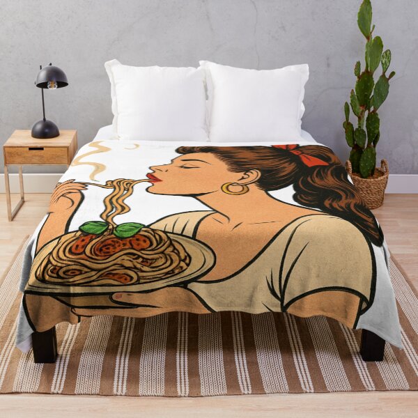 Item preview, Vintage Pop Art Woman Eating Spaghetti designed and sold by Vision Crafted.