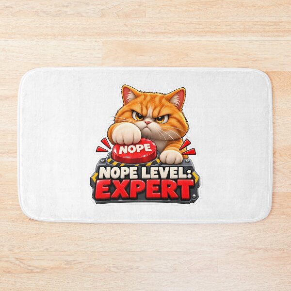 Item preview, Nope Level Expert Funny Cat Design designed and sold by WeirdStation.