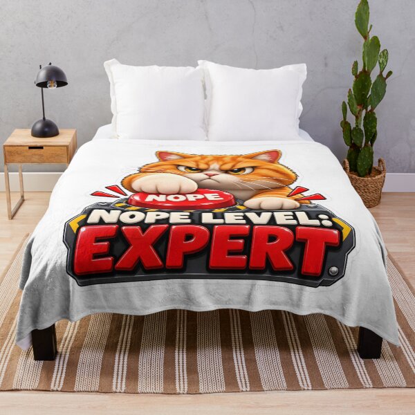 Item preview, Nope Level Expert Funny Cat Design designed and sold by WeirdStation.