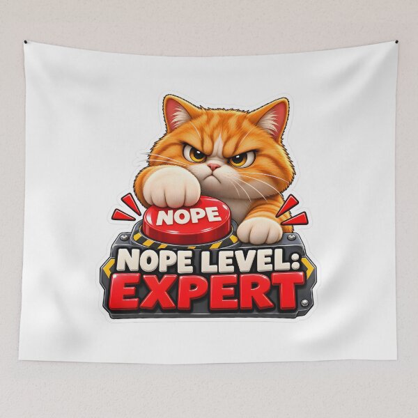 Item preview, Nope Level Expert Funny Cat Design designed and sold by WeirdStation.