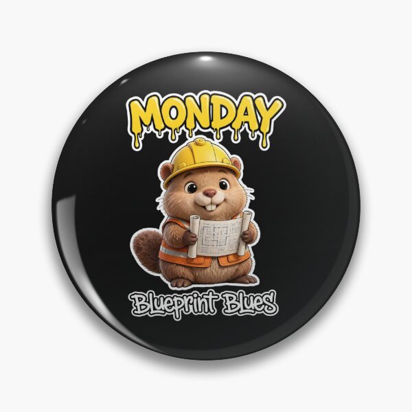 Item preview,  Monday Blueprint Blues - Cute 3D Builder Beaver Graffiti designed and sold by Surviving Monday Club.