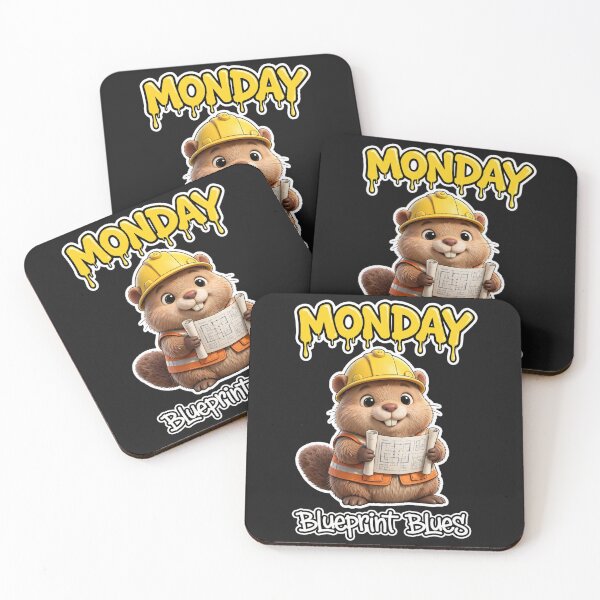 Item preview,  Monday Blueprint Blues - Cute 3D Builder Beaver Graffiti designed and sold by Surviving Monday Club.