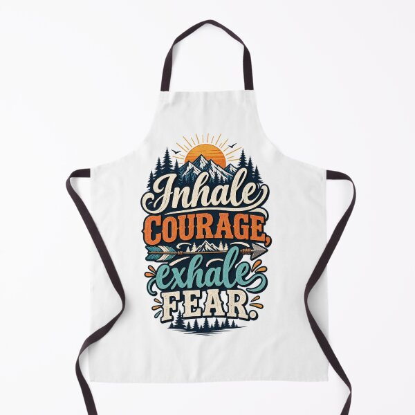 Item preview, Inhale Courage Exhale Fear Vintage Mountain Inspirational Quote designed and sold by CreativeNest Prints.