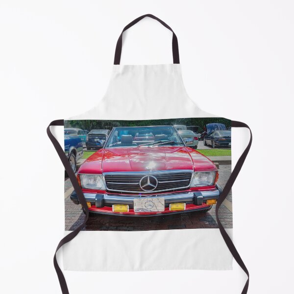 Item preview, Classic Red Mercedes 560SL R107 Convertible Art Print designed and sold by RichFrancoCars.