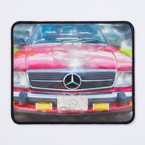 Item preview,  Classic Red Mercedes 560SL R107 Convertible Art Print designed and sold by RichFrancoCars.