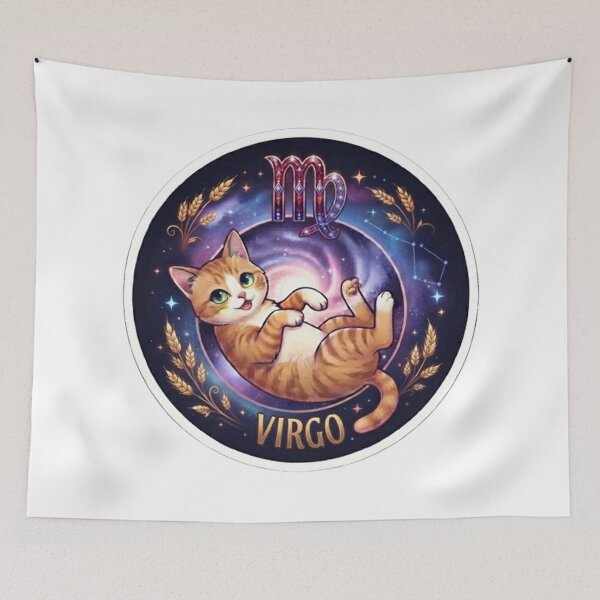 Item preview, Virgo Cute Cat Zodiac Astrological Sign Space Galaxy Kitten designed and sold by PetalsPaws.