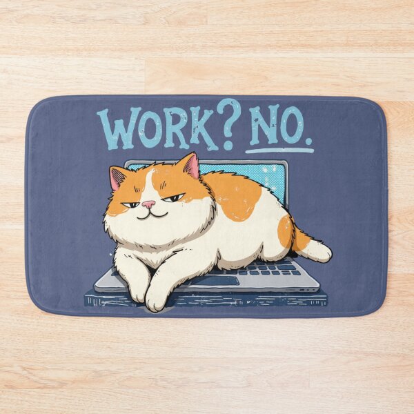 Item preview, WORK? NO. – Funny Lazy Cat Sleeping on Laptop designed and sold by Mousy17.