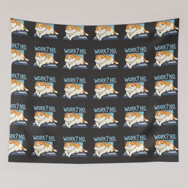 Item preview, WORK? NO. – Funny Lazy Cat Sleeping on Laptop designed and sold by Mousy17.