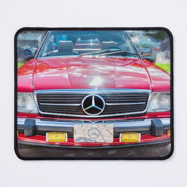 Item preview,  Classic Red Mercedes 560SL R107 Convertible Art Print designed and sold by RichFrancoCars.
