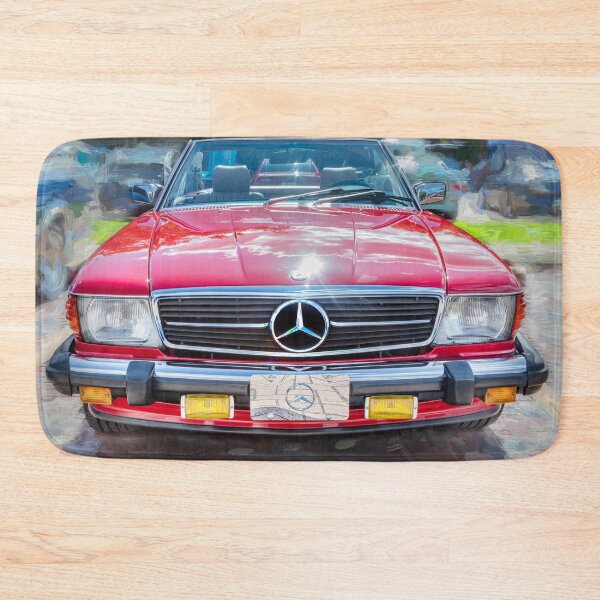 Item preview,  Classic Red Mercedes 560SL R107 Convertible Art Print designed and sold by RichFrancoCars.