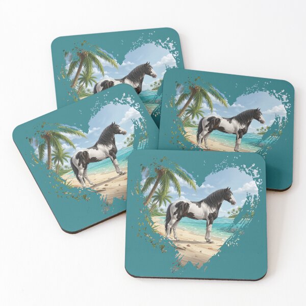 Item preview, An Abaco Barb horse, the beach and a heart designed and sold by Cheval-de-coeur.