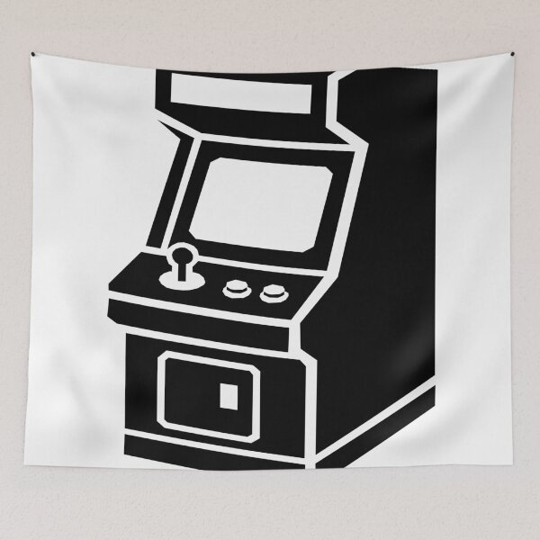 Item preview, Retro Arcade Machine Geometric Black and White Design designed and sold by matybrak.