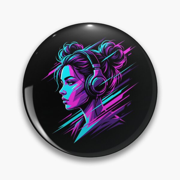 Item preview, Synthwave Cyber Audio Girl designed and sold by MarCinu Art.